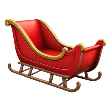 simple empty red sleigh, minimal details sticker