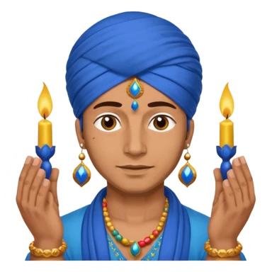 diwali man with blue turban and diwali sticker