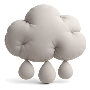 cloud with large round hailstones, cushion style, soft plush look sticker