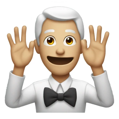 Mischievous evil man with hands infront of face sticker