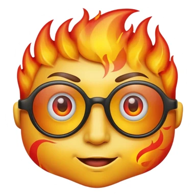 Can you make a side eye emoji with fire glasses  sticker