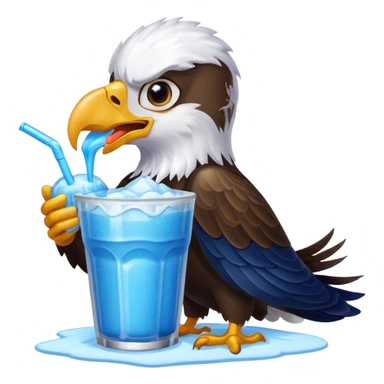 eagle drinking slushy sticker