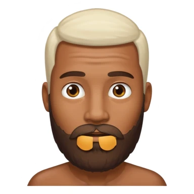 Hombre marrón bronceado con la pelada sin broncear y barba sticker