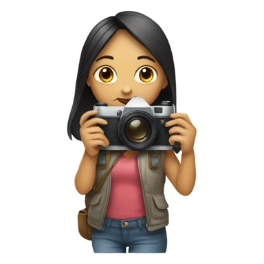 girl with a camera and a pencil sticker