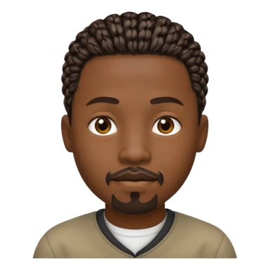 Hazme un emoji de un hombre negro con trenzas cortas, pero no tanto y una pequeña perilla sin bigote sticker