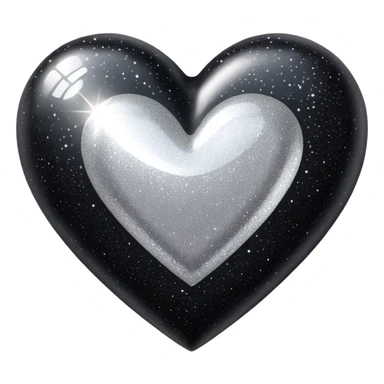 Black glitter hear sticker