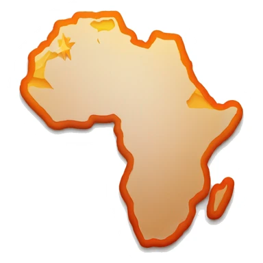 Orange African continent with crown on top  sticker