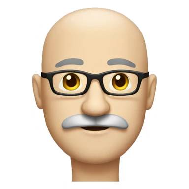 bald man with big bushy moustache sticker