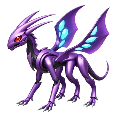 Shiny Futuristic Genesect-Miraidon-Lunala-Fakémon-hybrid-creature (full body)  sticker