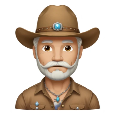 muscular tattooed on face and mustached cowboy long white hair and beard  sticker