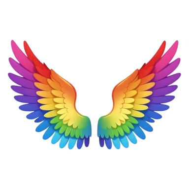 Simple rainbow angel wings. Simple cute small left and right rainbow angel wings. Only wings. sticker