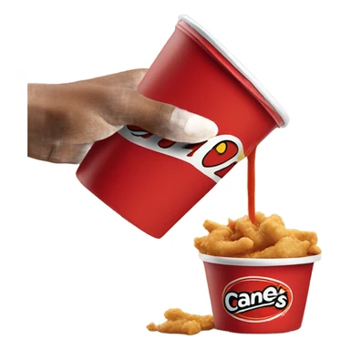 raising cane's chicken dipping into sauce sticker