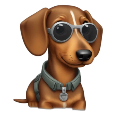 wire-haired daschund pilot sticker