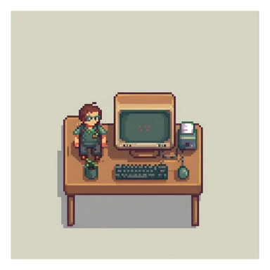 programmer retrocomputer sticker