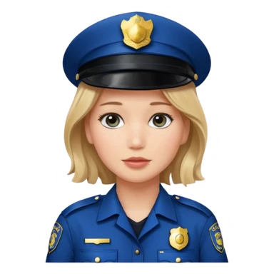Jennifer Lawrence, in a police uniform sticker