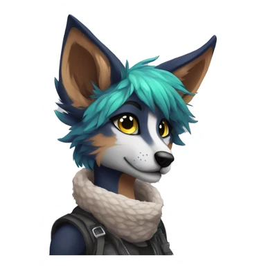 Edgy modern anthro furry by Falvie, LiLaiRa, AngieWolf sticker