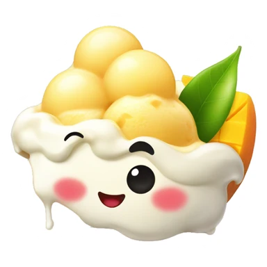 vivid mango ice cream, cute sticker