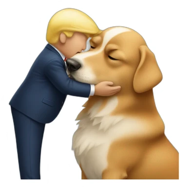 trump kissing a dog sticker
