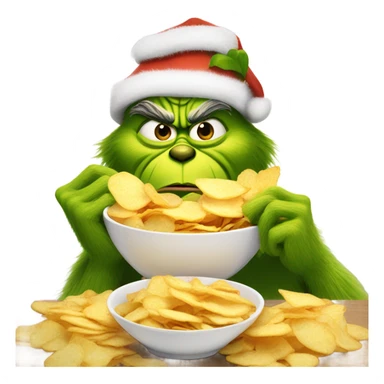 Grinch with chips and dip sticker