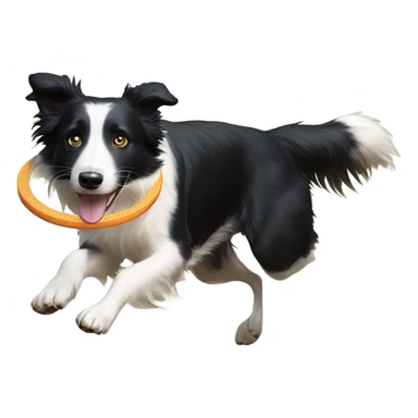 Border collie catching frisbee sticker