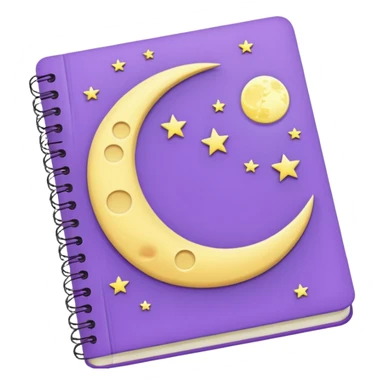 lilac notebook moon sticker