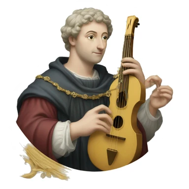 Petrarch holds a lyre in his hand sticker