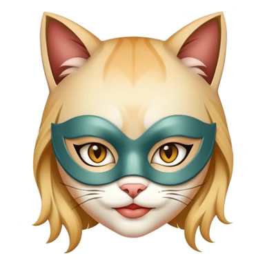 Girl wearing a cat mask sticker