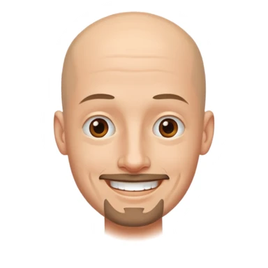 Hombre delgado piel clara sin cabello con perilla sticker