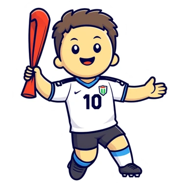 Player win a match have number 10 sticker