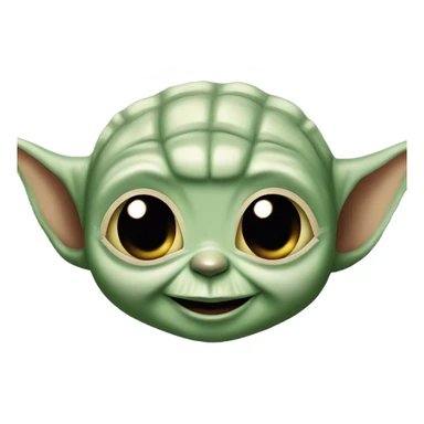 Baby Yoda smiles with a giant smile. Teeth visible sticker