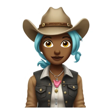 cow girl shark sticker