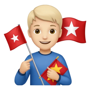 Flag holder kid sticker