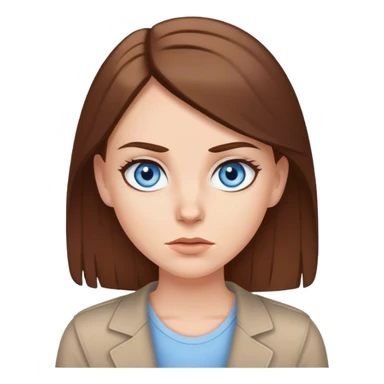 White girl blue eyes brown hair telling news with attitude  sticker