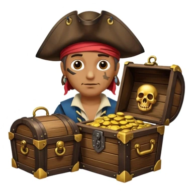 One Eye Pirate with Treasure. sticker