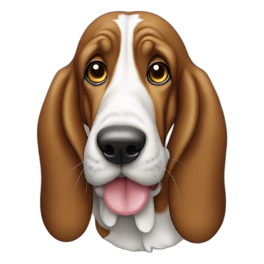 basset houd with bone in mouth sticker