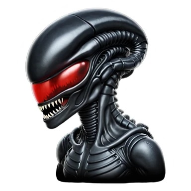 black xenomorph from movie alien sticker