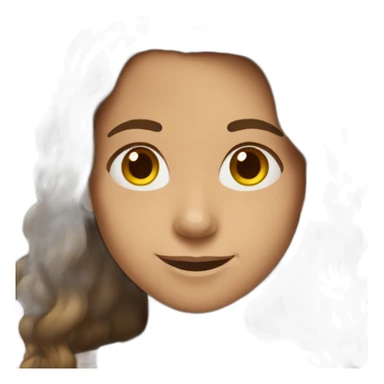 Spanish Teenager girl long Brown hair smiling sticker