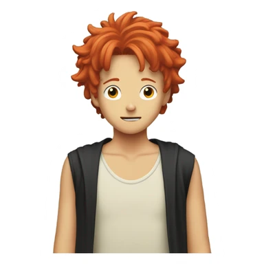 Red head watching one piece sticker