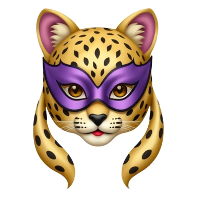 cheetah with glamorous masquerade mask sticker