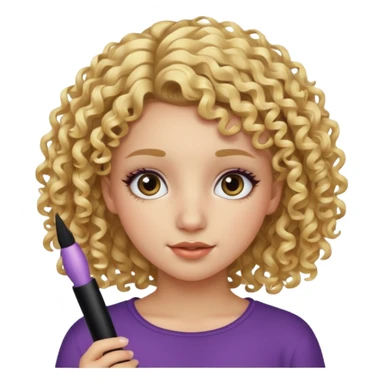ciurly haired blonde teenage girl with mascara sticker