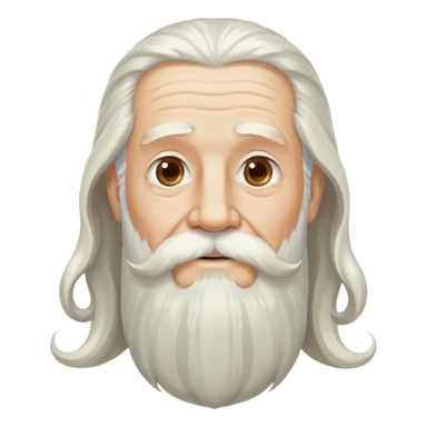 God, elderly man with flowing white hair, long beard and white mustache, heavenly sticker