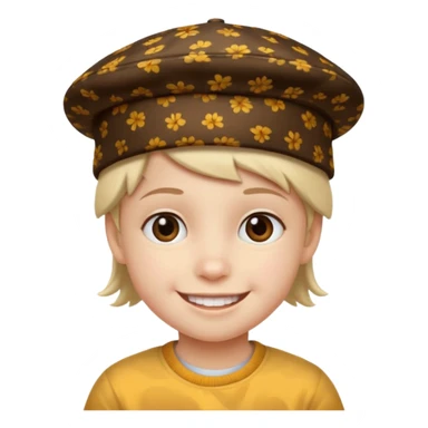 print hat with kid sticker