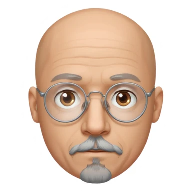 Bald, grey goatee, wire rim glasses sticker