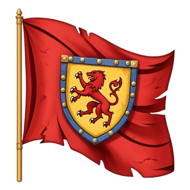 medieval war torn ripped banner heraldry flag blowing in wind sticker