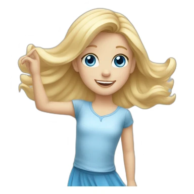 little blonde girl with blue eyes dancing sticker