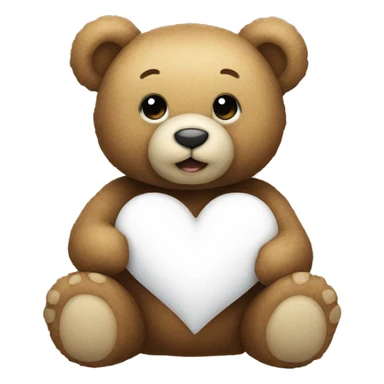 Teddy bear with a white heart sticker
