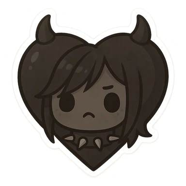 Goth black object sticker