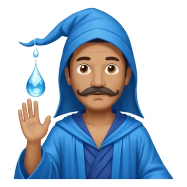 water wizard with mustache sticker