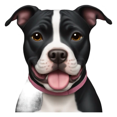 Black Pitbull kiss sticker