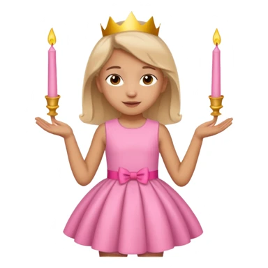 Light skinned 9 year old girl wearing pink dress on birthday sticker